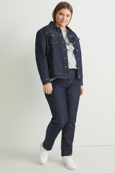 Women - Straight jeans - high waist - LYCRA® - denim-dark blue