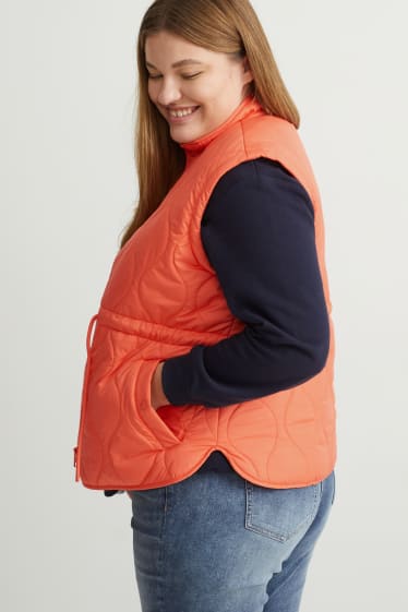 Women - Quilted gilet - with recycled polyester - orange