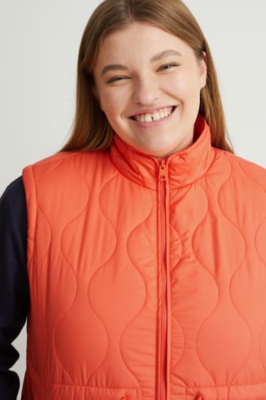 Women - Quilted gilet - with recycled polyester - orange