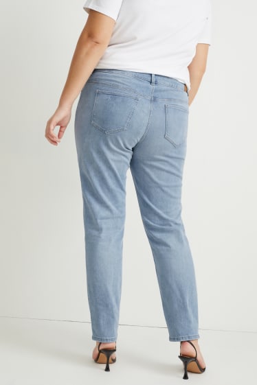 Kobiety - Slim jeans - wysoki stan - dżins-jasnoniebieski