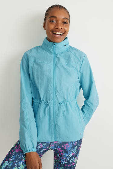 Women - Outdoor jacket with hood - light turquoise