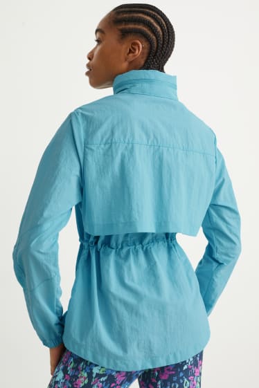 Women - Outdoor jacket with hood - light turquoise