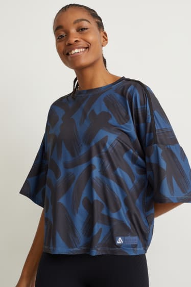 Femmes - Haut de sport - 4 Way Stretch - à motif - bleu foncé