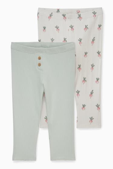 Neonate - Confezione da 2 - leggings neonati - verde menta