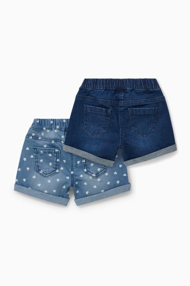 Children Girls - Multipack of 2 - denim shorts - denim-light blue