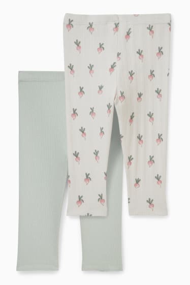 Bébés - Lot de 2 - leggings bébé - vert menthe