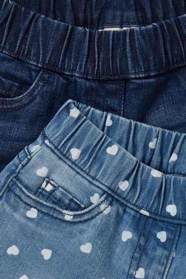 Children Girls - Multipack of 2 - denim shorts - denim-light blue