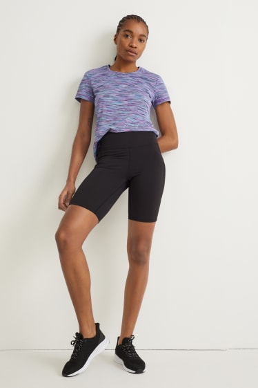 Donna - Pantaloni stile ciclista - a compressione - nero