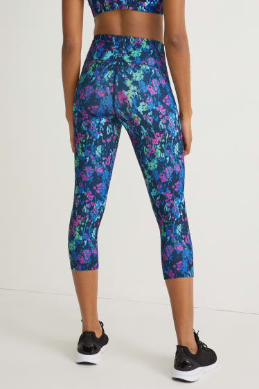 Damen - Funktions-Capri-Leggings - Supportive - Running - dunkelblau
