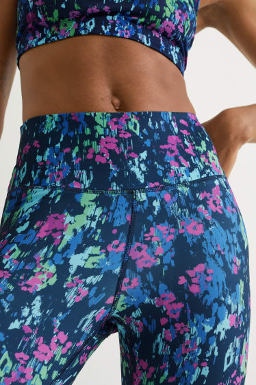 Damen - Funktions-Capri-Leggings - Supportive - Running - dunkelblau