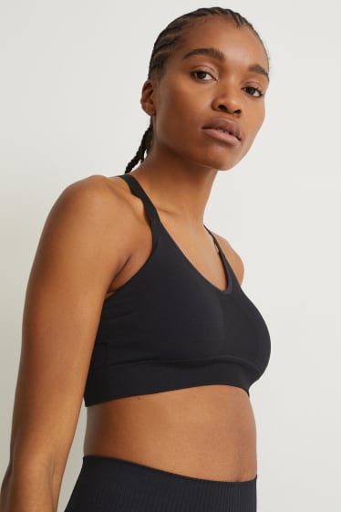 Femmes - Soutien-gorge de sport - ampliforme - yoga - noir