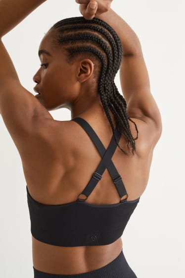 Dames - Sport-BH - voorgevormd - yoga - zwart