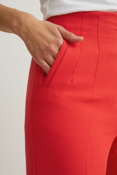 Femmes - Pantalon de toile - high waist - cigarette fit - rouge