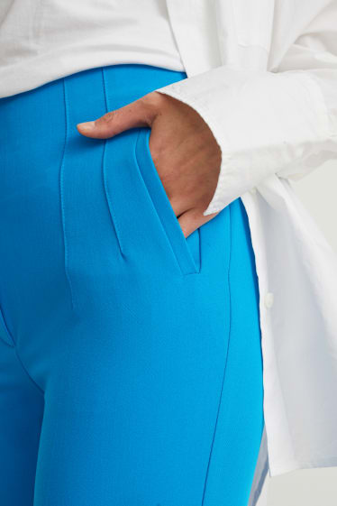 Femmes - Pantalon de toile - high waist - cigarette fit - bleu