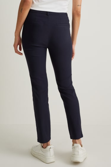 Dames - Pantalon - mid waist - slim fit - donkerblauw