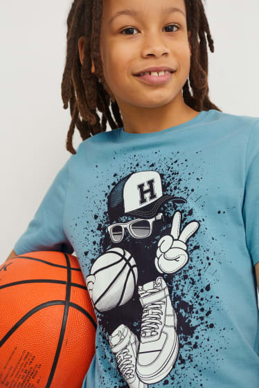 Kinderen: jongens - Set van 4 - T-shirt - blauw