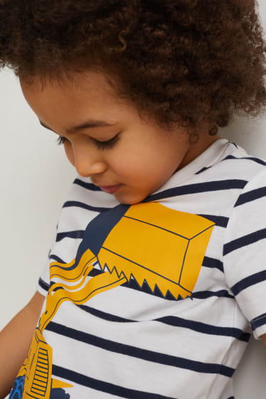 Bambini - Confezione da 3 - ruspe - maglia a maniche corte - blu scuro