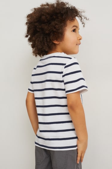 Dětské - Multipack 3 ks - motiv bagru - tričko s krátkým rukávem - tmavomodrá