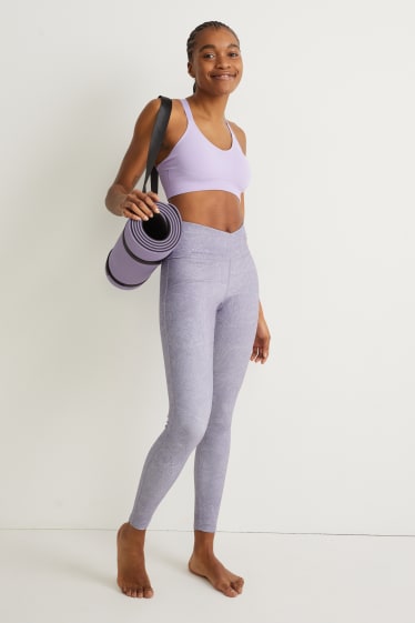 Donna - Leggings sportivi - supportive - yoga - viola chiaro