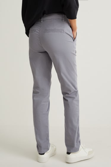 Dames - Chino - mid waist - grijs
