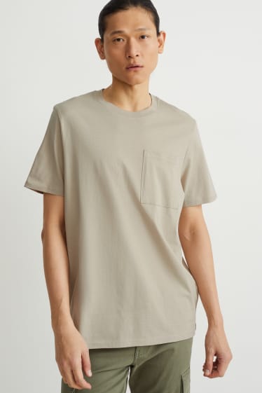 Heren - T-shirt - beige