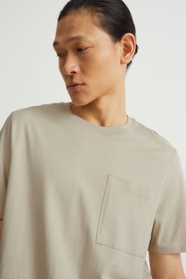 Heren - T-shirt - beige