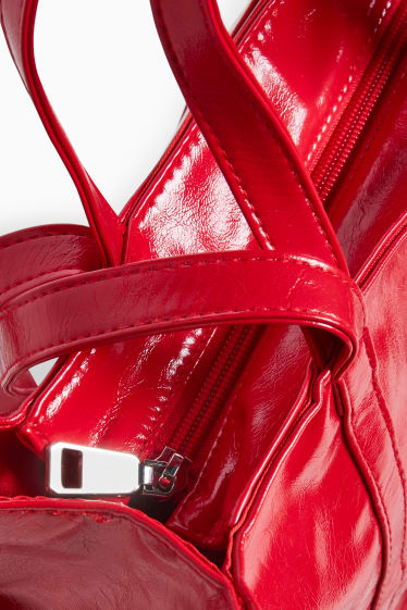 Women - Patent shopper - faux leather - red