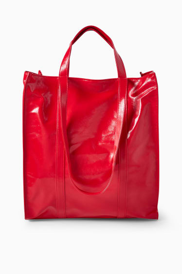 Dona - Bossa shopper de xarol - pell sintètica - vermell