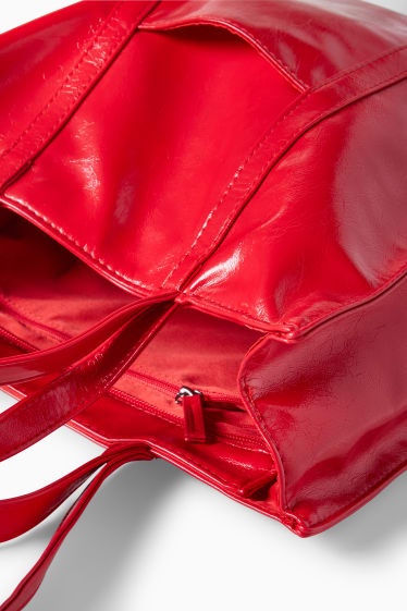 Women - Patent shopper - faux leather - red