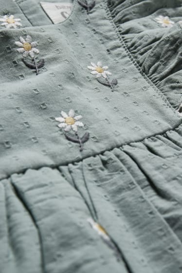 Miminka - Šaty pro miminka - s květinovým vzorem - zelená