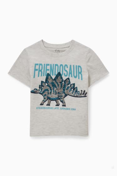 Enfants garçons - Dino - T-shirt - gris clair chiné