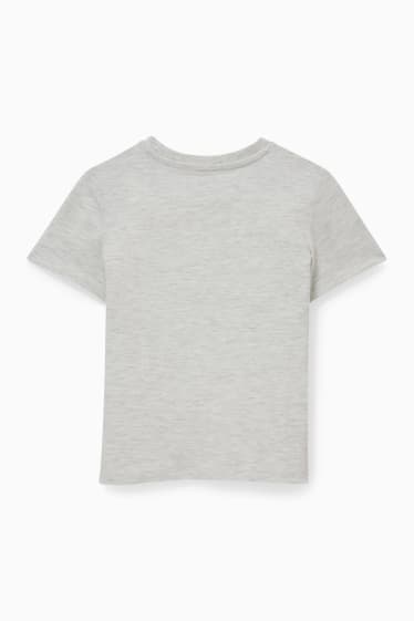 Children - Dinosaur - short sleeve T-shirt - light gray-melange