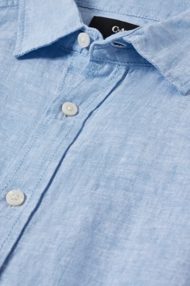 Home - Camisa de lli - regular fit - Kent - blau clar