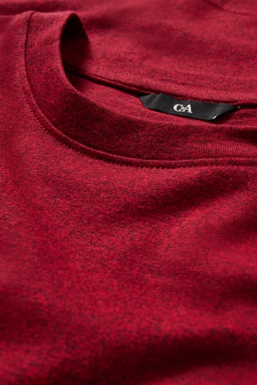 Men - T-shirt - red-melange