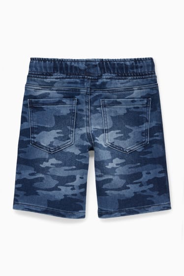 Children - Denim Bermuda shorts - jog denim - patterned - dark blue