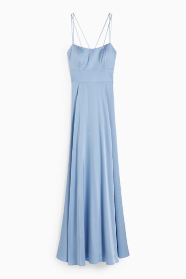 Damen - Fit & Flare Kleid - hellblau