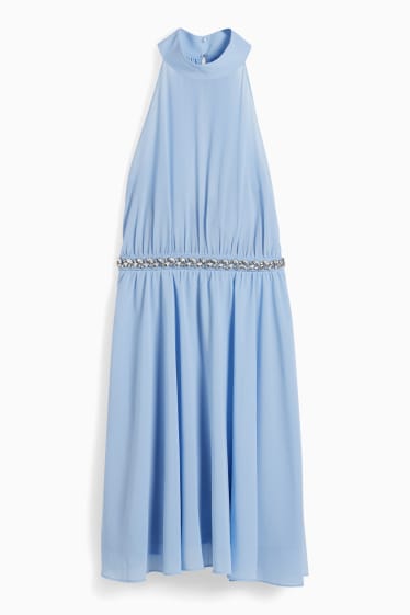 Dames - CLOCKHOUSE - jurk van chiffon - feestelijk - lichtblauw