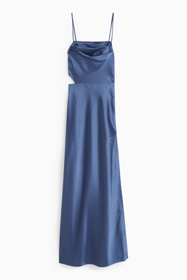 Kobiety - CLOCKHOUSE - sukienka satynowa - niebieski