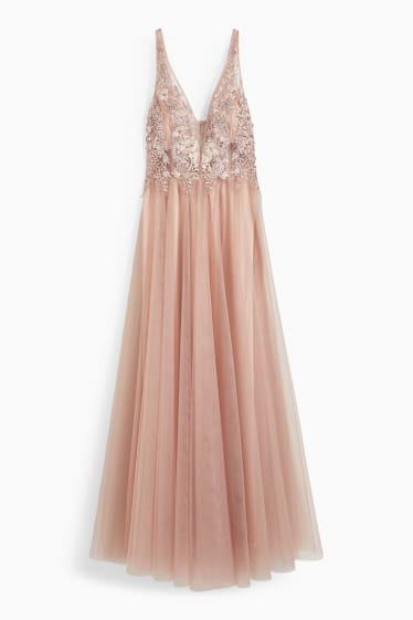 Femmes - Robe fit & flare - festif - beige