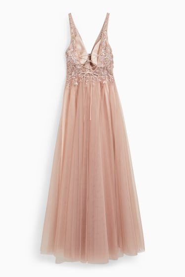 Femmes - Robe fit & flare - festif - beige