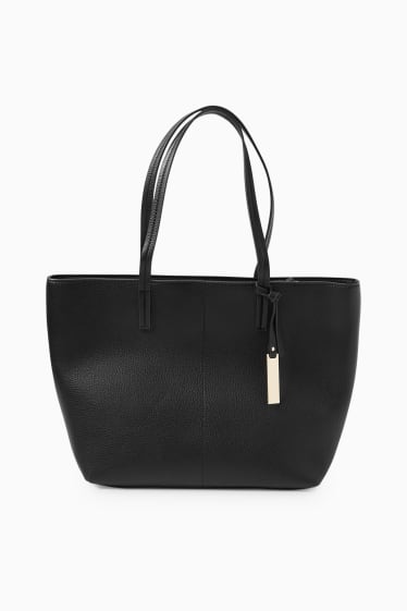 Women - Shopper - faux leather - black