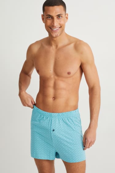 Heren - Set van 2 - boxershorts - jersey - blauw