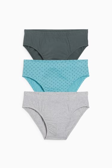 Uomo - Confezione da 3 - slip - blu / grigio