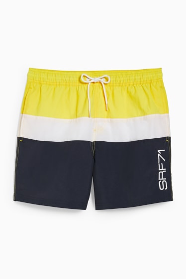 Men - Swim shorts - white / blue