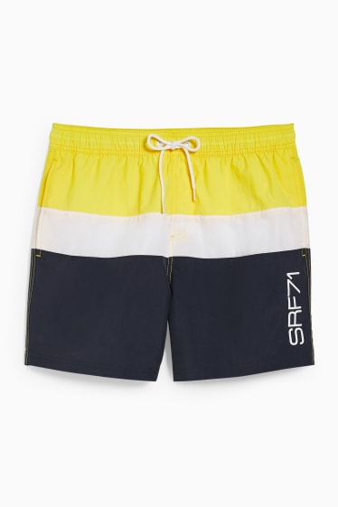 Herren - Badeshorts - weiß / blau