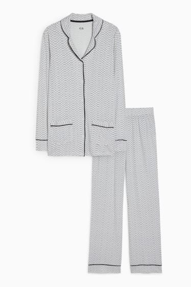 Femmes - Pyjama - avec motif - blanc crème