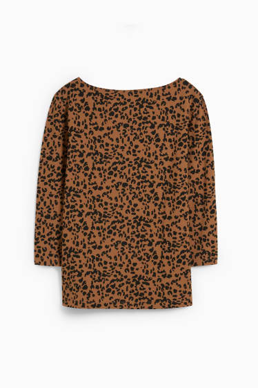 Dames - Longsleeve - met patroon - bruin