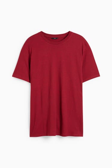 Heren - T-shirt - donkerrood