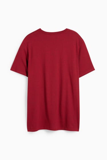 Heren - T-shirt - donkerrood