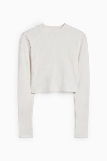 Women - CLOCKHOUSE - cropped long sleeve top - cremewhite